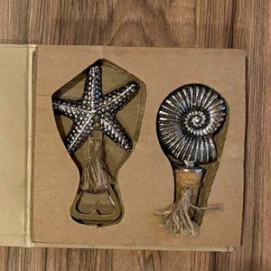 Mud Pie Wine Bottle Stopper and Bottle Opener Gift Set- Never Used
